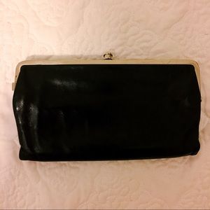 Black Leather Hobo Wallet